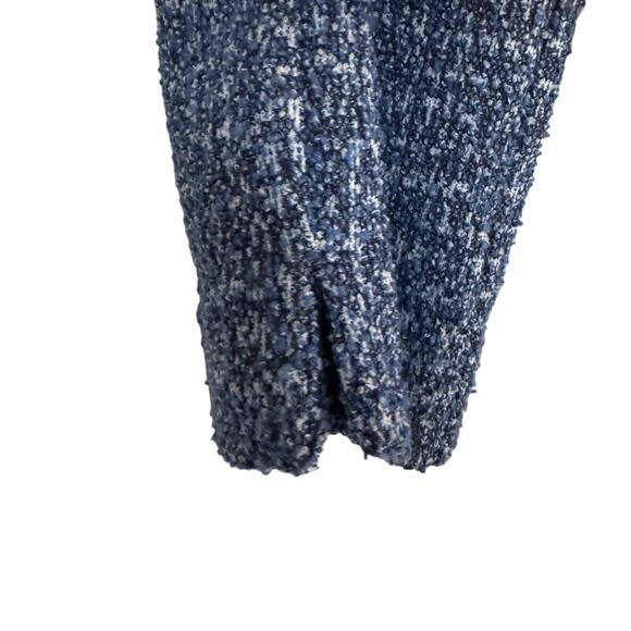 Avenue Montaigne Brigitte Blue Tweed Cropped Straight Leg Stretch Trousers Sz 2 - Picture 7 of 10